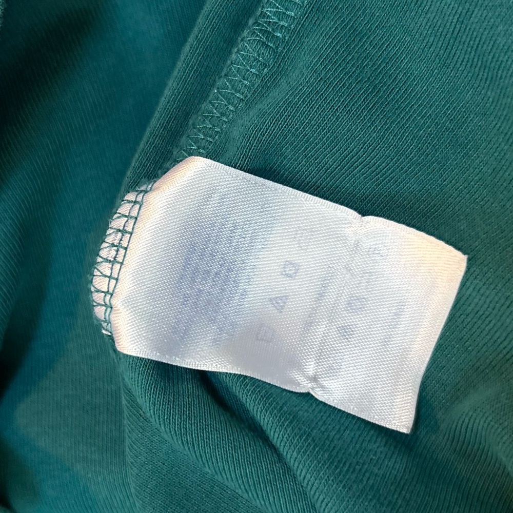 Lands' End Jewel Tone Green Supima Cotton Lone Sleeve Tee Top - Picture 6 of 7